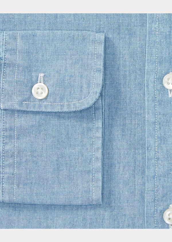Ralph Lauren Slim-Fit Chambray Šaty Shirt Blankyt | w6eoXvO8