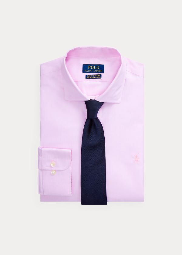 Ralph Lauren Slim Fit End-on-End Shirt Růžové Bílé | fbSOlZkj