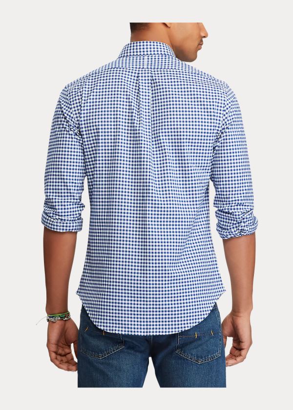 Ralph Lauren Slim Fit Gingham Shirt Královská Modrá Blankyt Bílé | C1SFnsa8