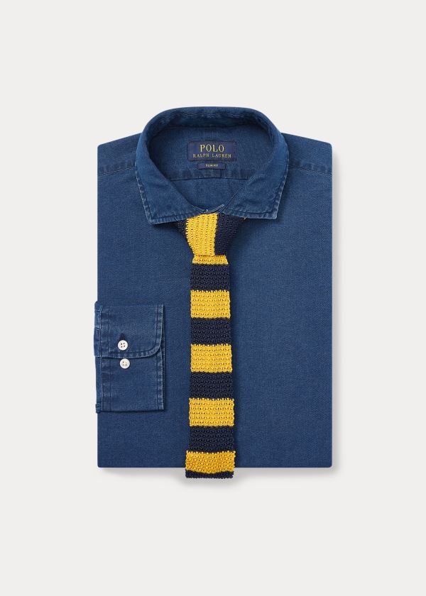 Ralph Lauren Slim Fit Indigo Twill Shirt Indigo | doUG8PyU