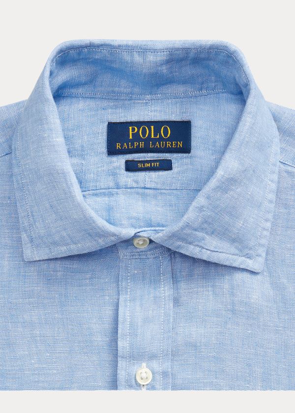 Ralph Lauren Slim Fit Linen Shirt Blankyt Bílé | xzAfkJhF