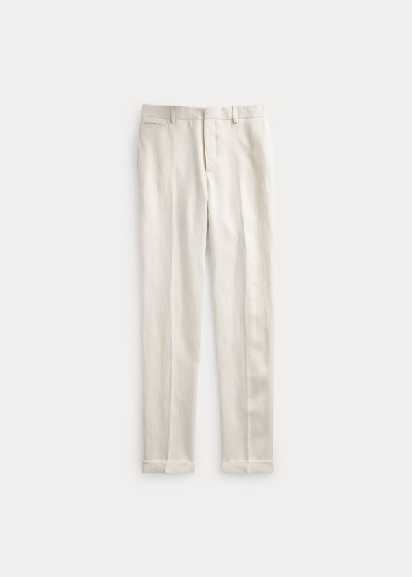 Ralph Lauren Slim Fit Linen Suit Trouser Bílé | WECmfmiL