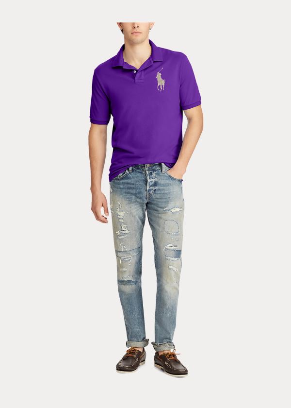 Ralph Lauren Slim Fit Mesh Polo Shirt Fialové | Ac0NbIIB