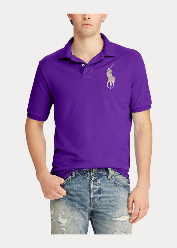 Ralph Lauren Slim Fit Mesh Polo Shirt Fialové | Ac0NbIIB