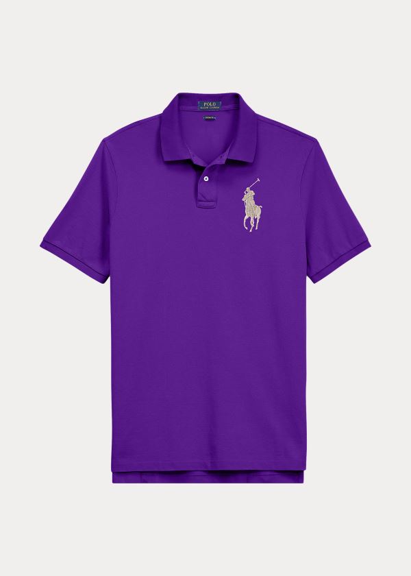 Ralph Lauren Slim Fit Mesh Polo Shirt Fialové | Ac0NbIIB