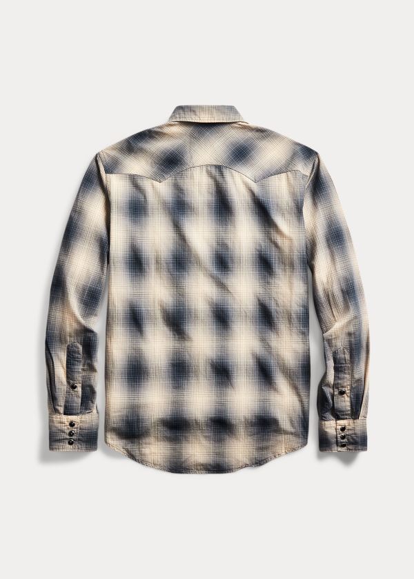 Ralph Lauren Slim Fit Plaid Western Shirt Černé Krém | gmn2phHI