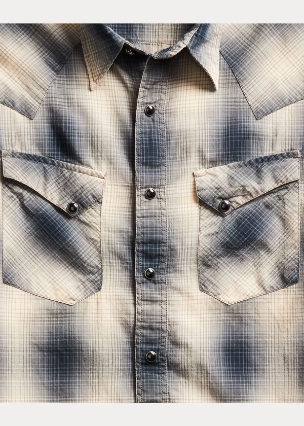 Ralph Lauren Slim Fit Plaid Western Shirt Černé Krém | gmn2phHI