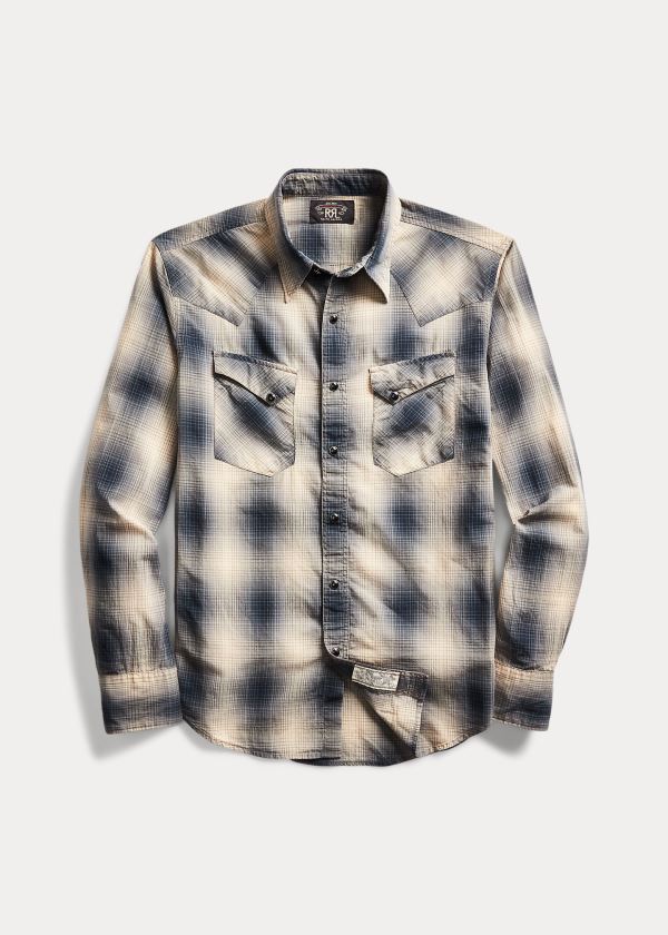 Ralph Lauren Slim Fit Plaid Western Shirt Černé Krém | gmn2phHI
