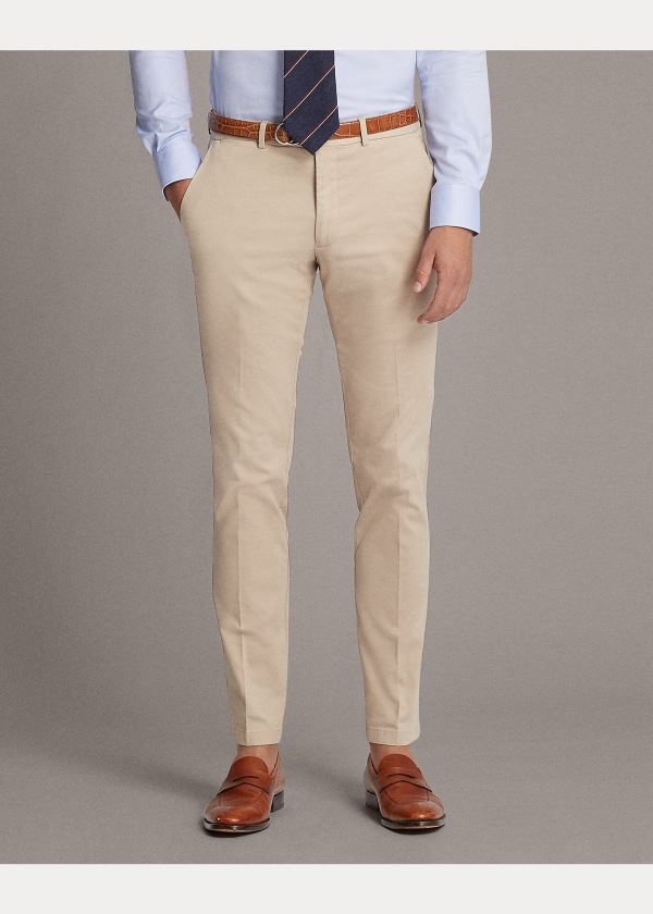 Ralph Lauren Slim Fit Stretch Chino Hnědožlutý | 4UIMwK3B