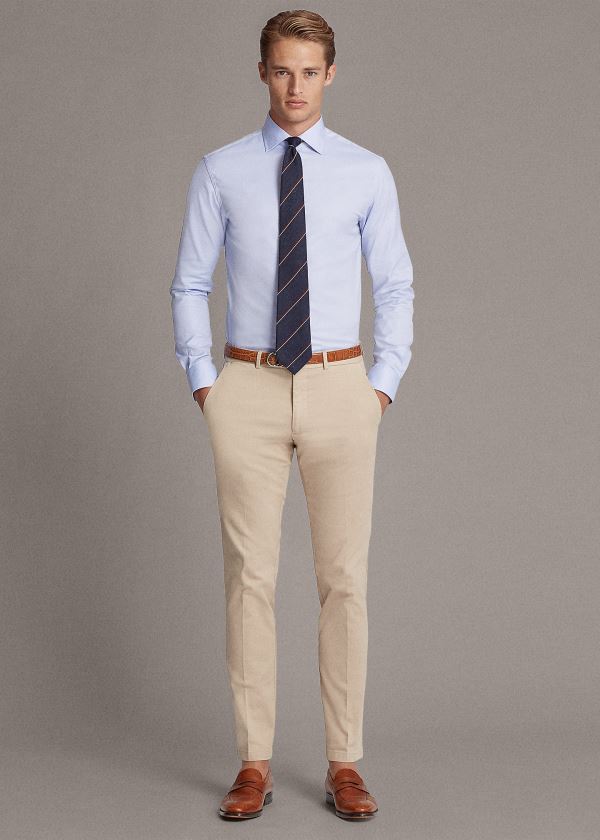 Ralph Lauren Slim Fit Stretch Chino Hnědožlutý | 4UIMwK3B