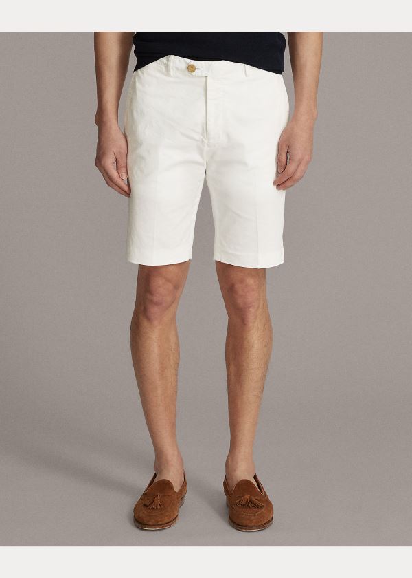 Ralph Lauren Slim Fit Stretch Chino Krátké Bílé | UW7fUWFd