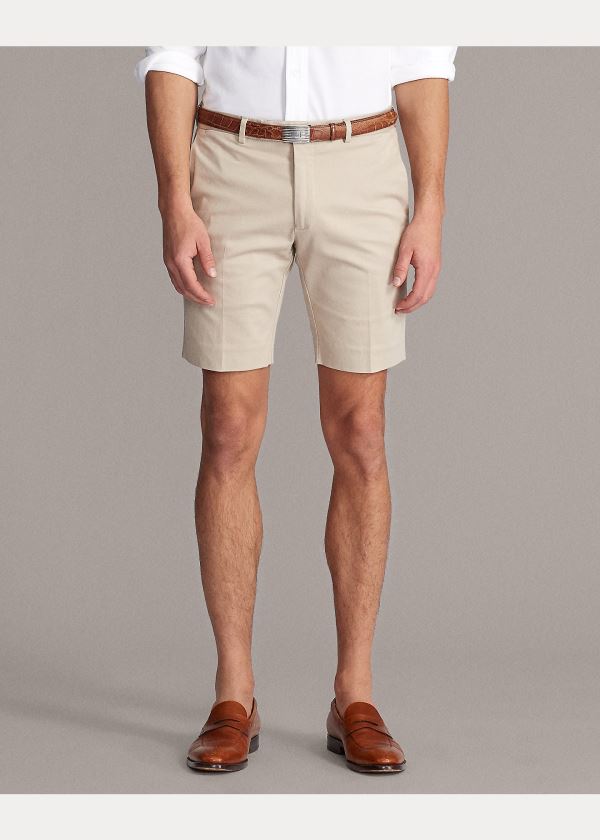Ralph Lauren Slim Fit Stretch Chino Krátké Hnědožlutý | VkFrmhlZ