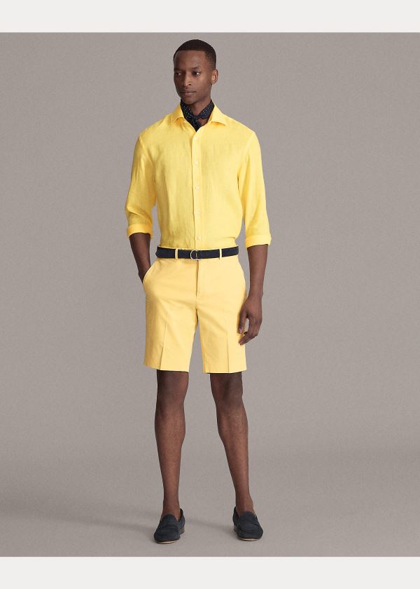 Ralph Lauren Slim Fit Stretch Chino Krátké Žluté | WNlbnWmO