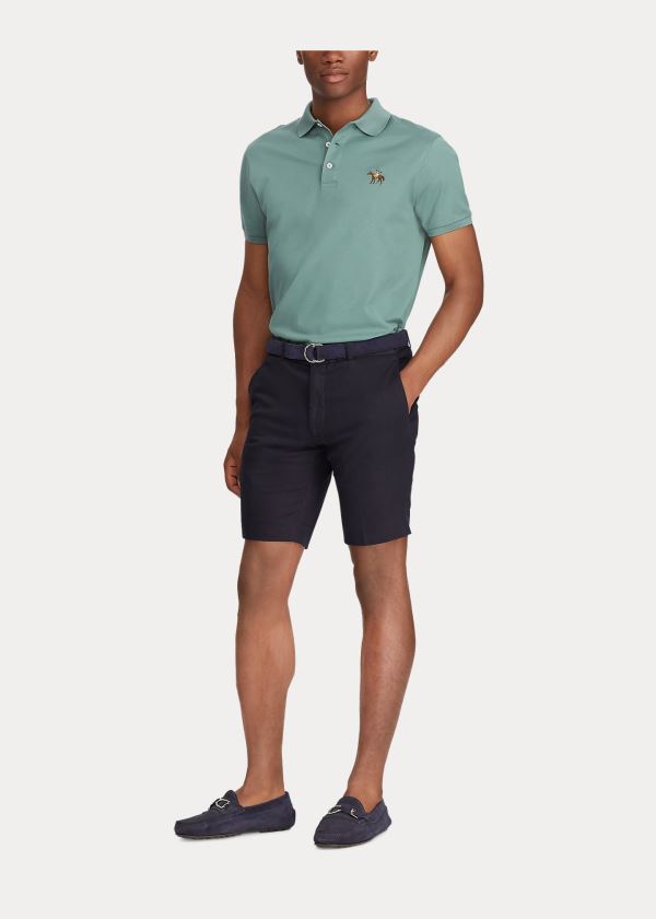 Ralph Lauren Slim Fit Stretch Chino Krátké Tmavě Blankyt | uSt68zgq