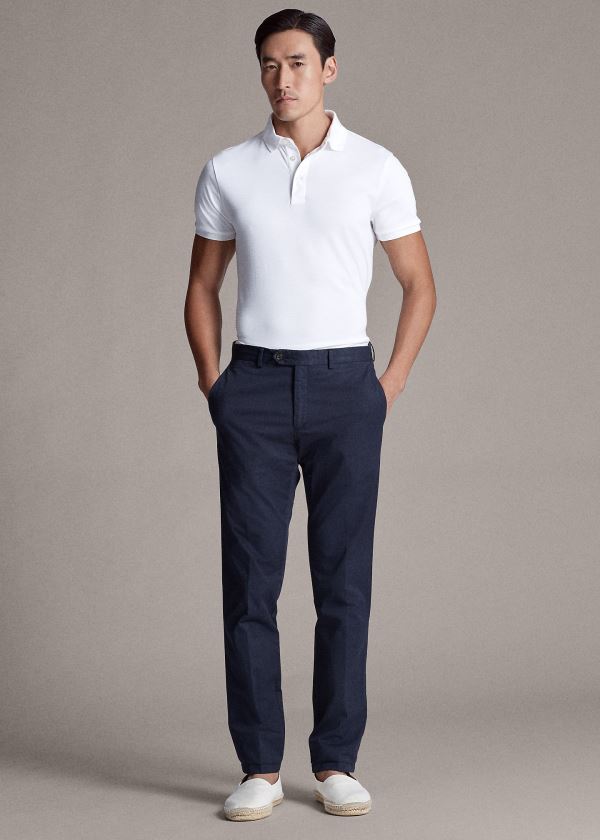 Ralph Lauren Slim Fit Stretch Chino Pant Tmavě Blankyt | 622DFSnD