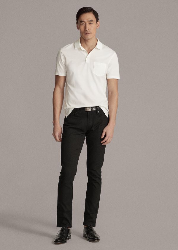 Ralph Lauren Slim Fit Stretch Jean Černé | TUVJGXu4