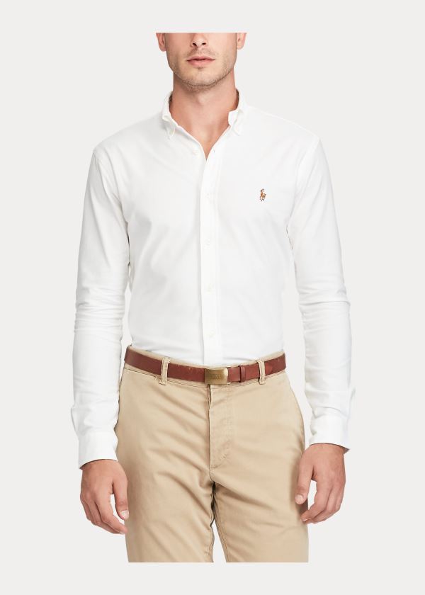 Ralph Lauren Slim Fit Stretch Oxford Shirt Bílé | wakCrVRN