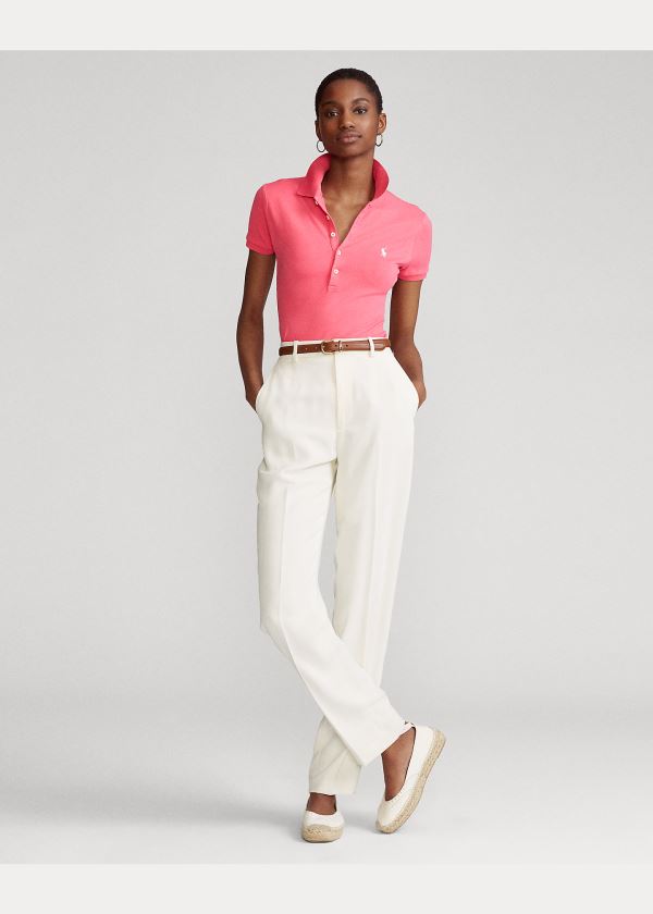 Ralph Lauren Slim Fit Stretch Polo Shirt Růžové | CKhL8jh4
