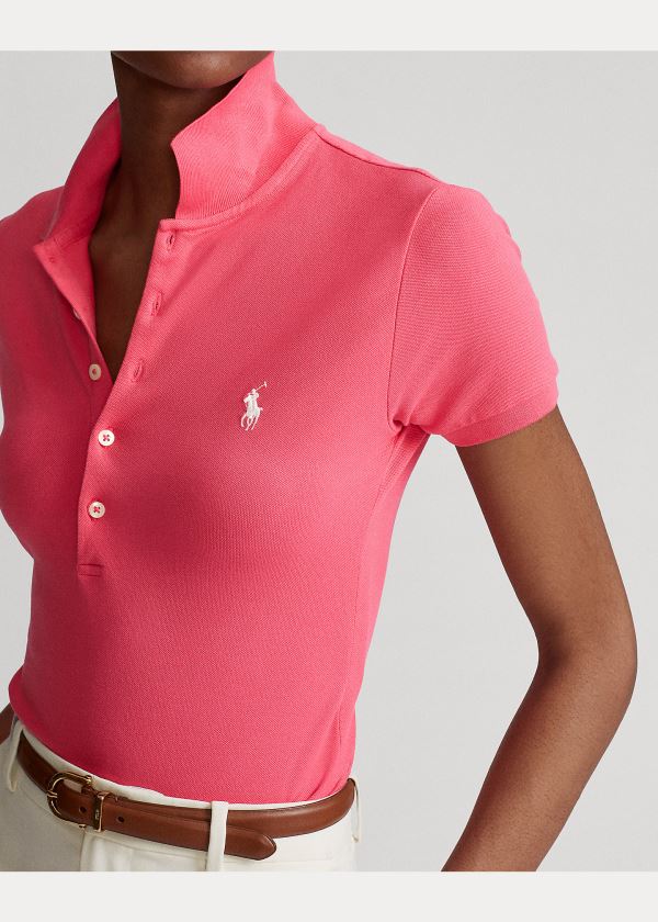 Ralph Lauren Slim Fit Stretch Polo Shirt Růžové | CKhL8jh4