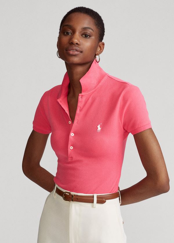 Ralph Lauren Slim Fit Stretch Polo Shirt Růžové | CKhL8jh4