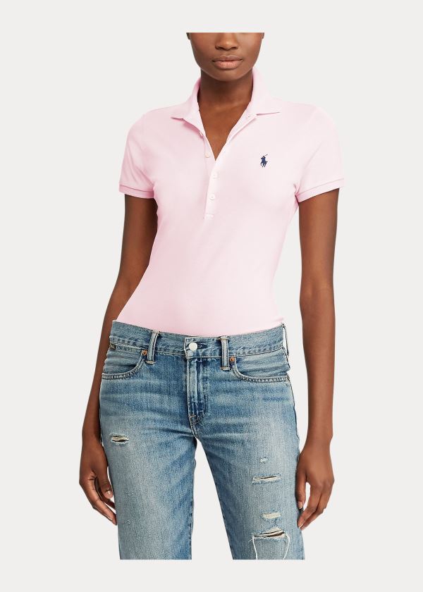 Ralph Lauren Slim Fit Stretch Polo Shirt Růžové | IOcAyEd2
