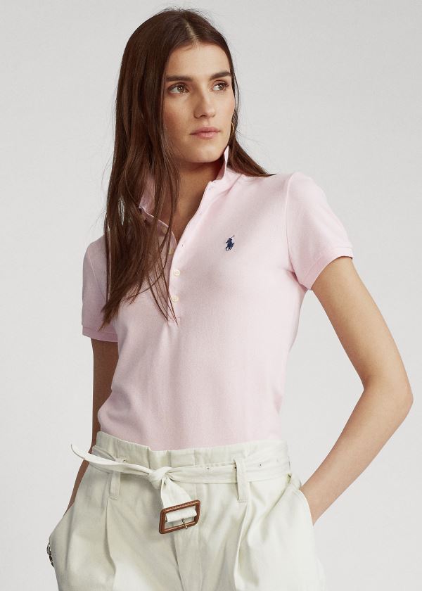 Ralph Lauren Slim Fit Stretch Polo Shirt Růžové | IOcAyEd2