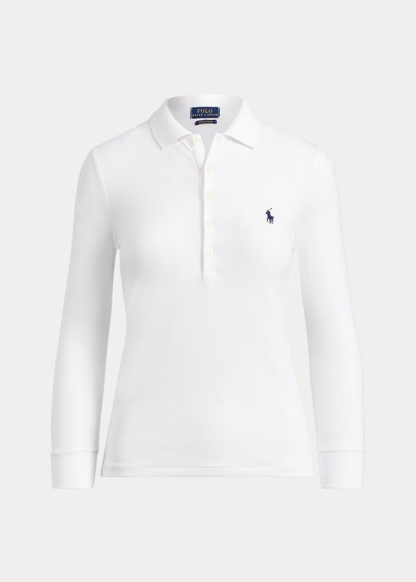 Ralph Lauren Slim Fit Stretch Polo Shirt Bílé | LkAFil2G