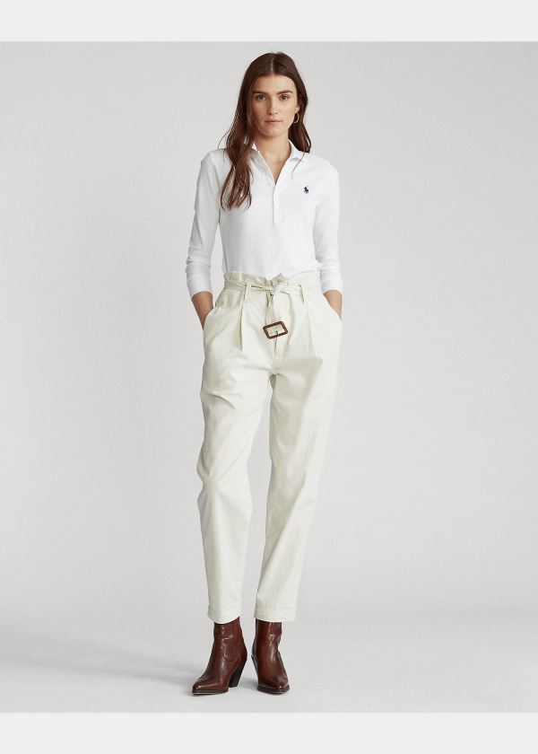 Ralph Lauren Slim Fit Stretch Polo Shirt Bílé | LkAFil2G