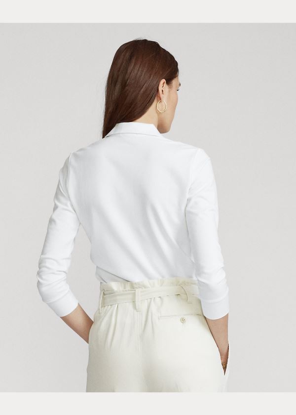 Ralph Lauren Slim Fit Stretch Polo Shirt Bílé | LkAFil2G