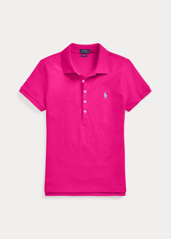Ralph Lauren Slim Fit Stretch Polo Shirt Tmavě Růžové | wubKXlch