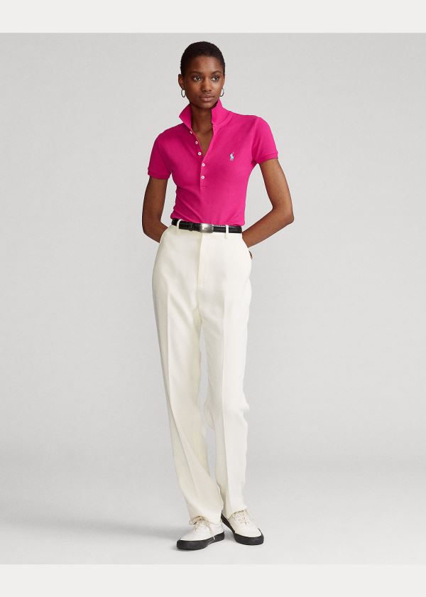 Ralph Lauren Slim Fit Stretch Polo Shirt Tmavě Růžové | wubKXlch