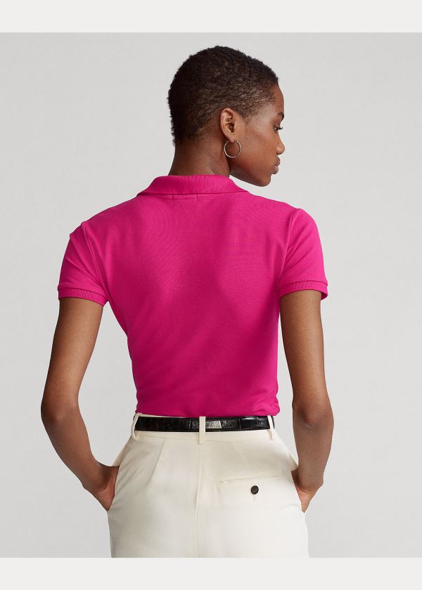 Ralph Lauren Slim Fit Stretch Polo Shirt Tmavě Růžové | wubKXlch