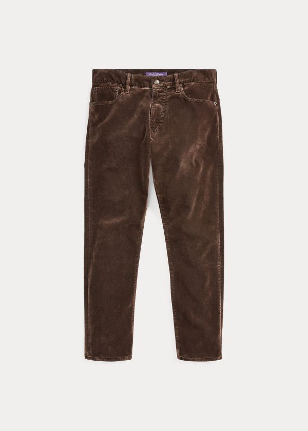 Ralph Lauren Slim Fit Stretch Velvet Jean Káva | R0DXjgeC