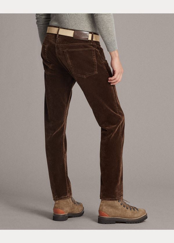 Ralph Lauren Slim Fit Stretch Velvet Jean Káva | R0DXjgeC