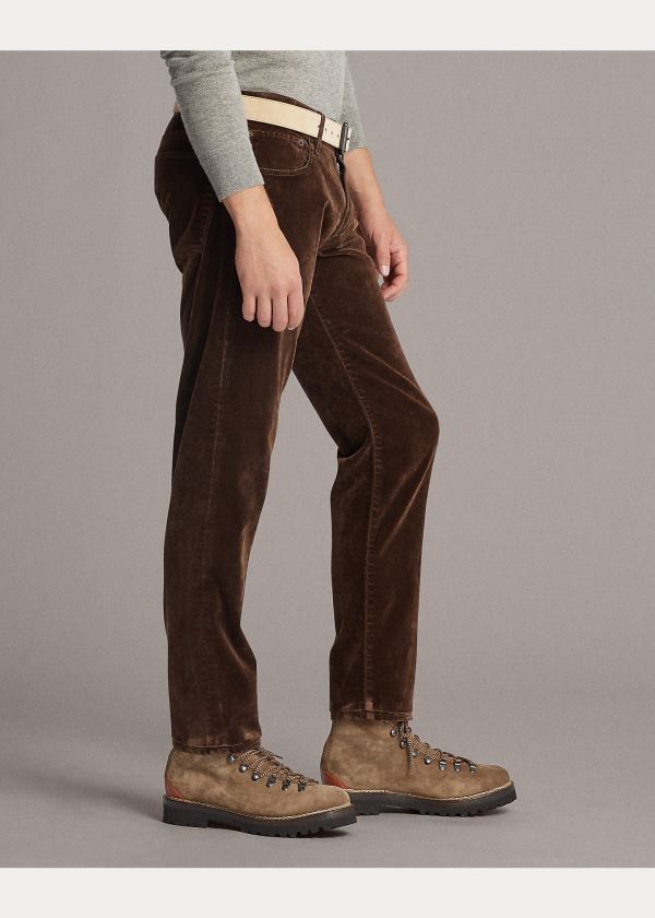 Ralph Lauren Slim Fit Stretch Velvet Jean Káva | R0DXjgeC