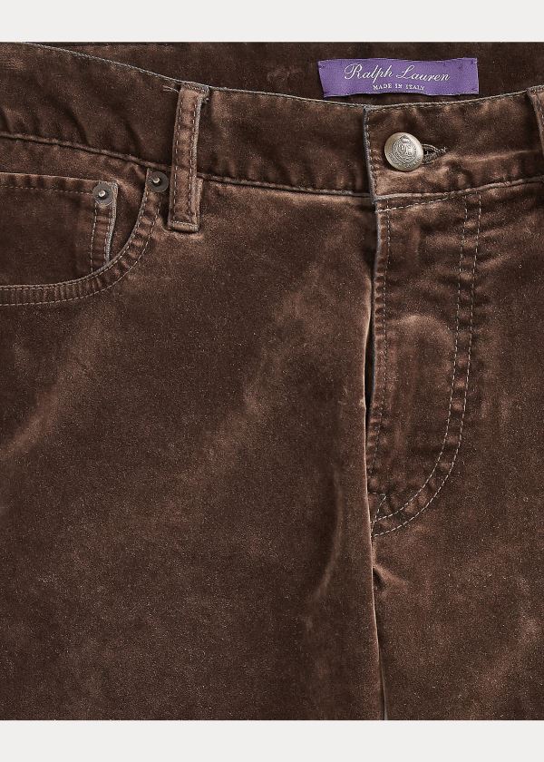 Ralph Lauren Slim Fit Stretch Velvet Jean Káva | R0DXjgeC