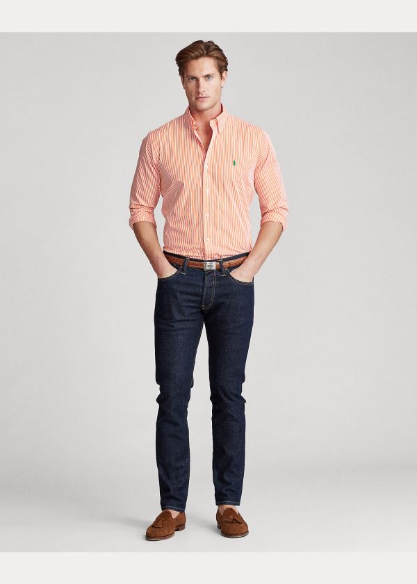 Ralph Lauren Slim Fit Striped Poplin Shirt Oranžové Bílé | redCfGmx
