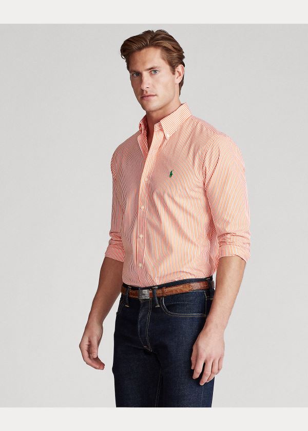 Ralph Lauren Slim Fit Striped Poplin Shirt Oranžové Bílé | redCfGmx