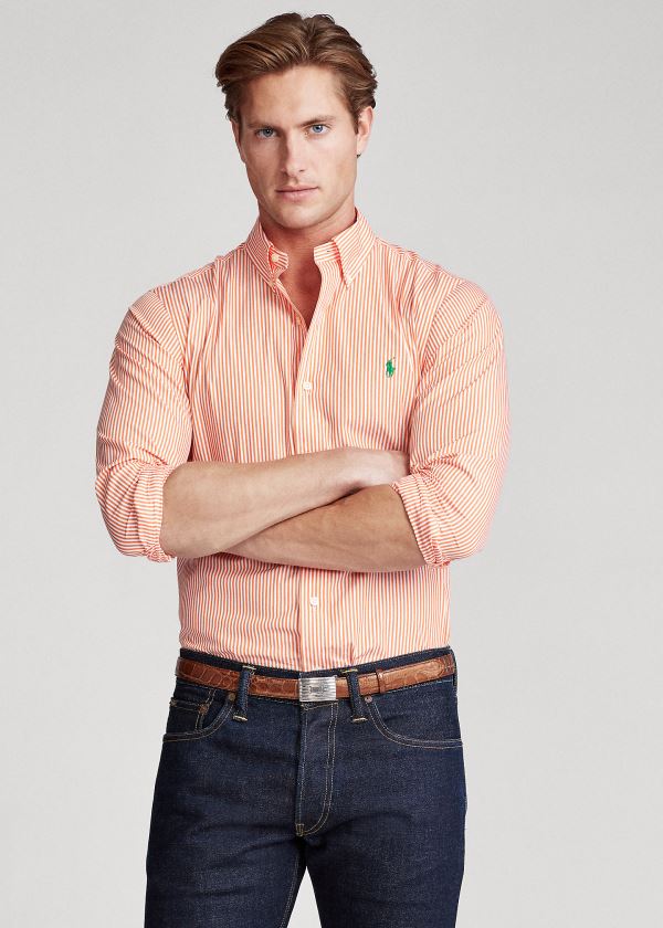 Ralph Lauren Slim Fit Striped Poplin Shirt Oranžové Bílé | redCfGmx