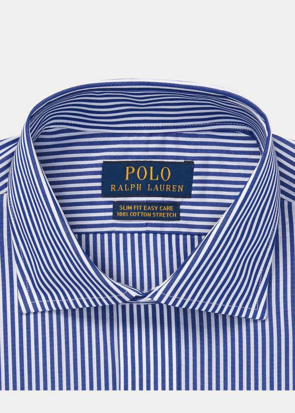Ralph Lauren Slim Fit Striped Shirt Královská Modrá Blankyt Bílé | n13aSWpV