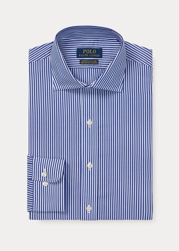 Ralph Lauren Slim Fit Striped Shirt Královská Modrá Blankyt Bílé | n13aSWpV