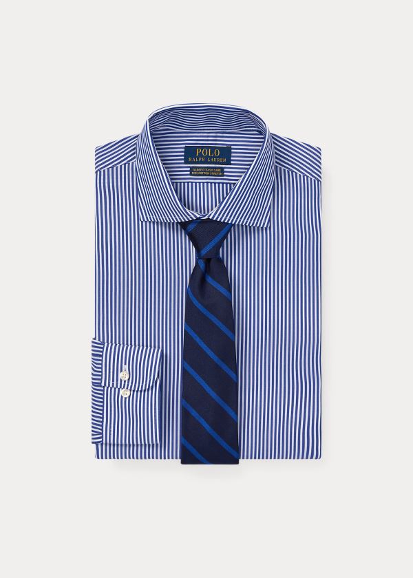 Ralph Lauren Slim Fit Striped Shirt Královská Modrá Blankyt Bílé | n13aSWpV