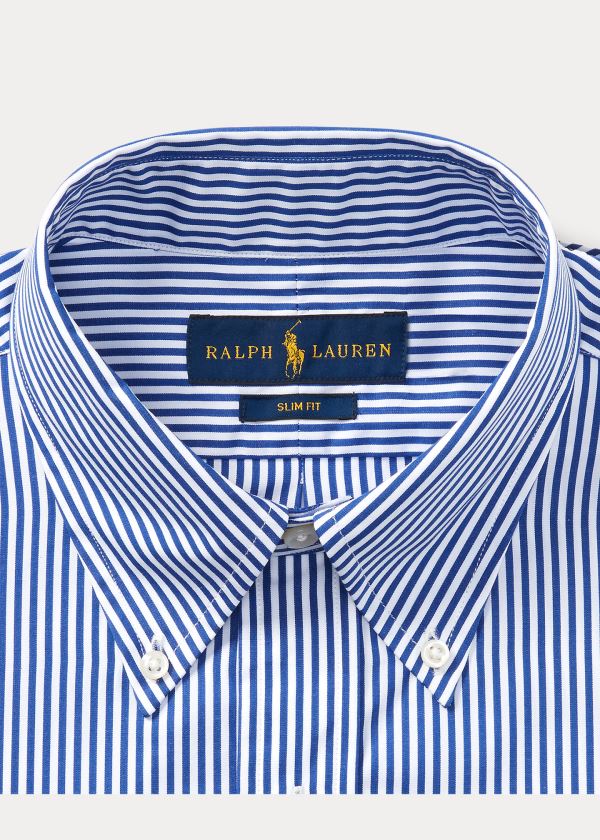 Ralph Lauren Slim-Fit Striped Šaty Shirt Blankyt Bílé | 6GowrSCd