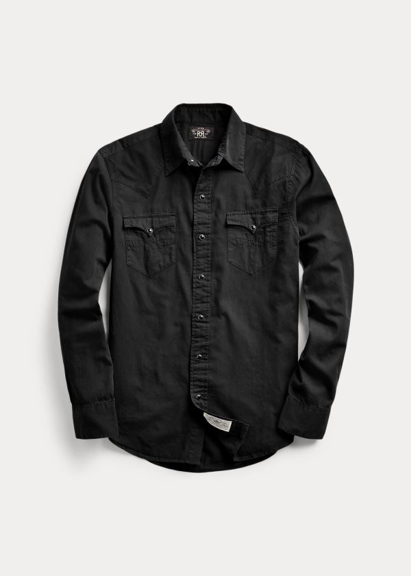 Ralph Lauren Slim Fit Twill Western Shirt Černé | k4jzAwGH