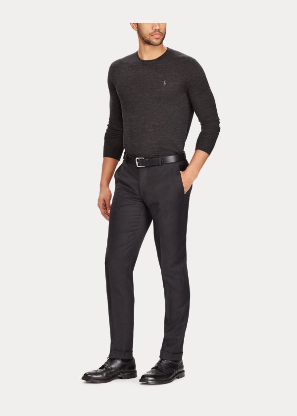 Ralph Lauren Slim Fit Wool Twill Trouser Tmavě Šedé | olgowaqi