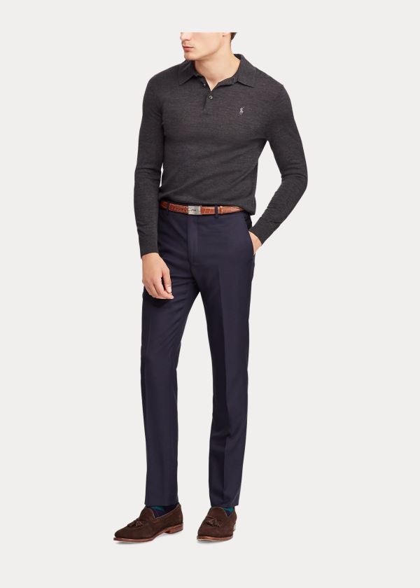 Ralph Lauren Slim Fit Wool Twill Trouser Tmavě Blankyt | tykI7WZx