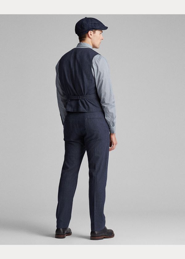 Ralph Lauren Slim Fit Woven Vest Indigo | hTiUO04w