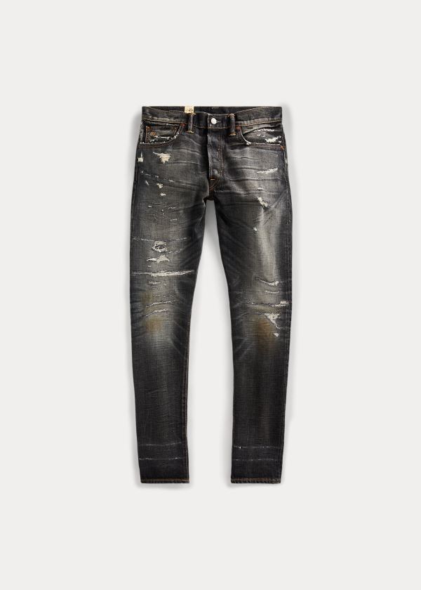 Ralph Lauren Slim Narrow Selvedge Jean Tmavě Šedé Blankyt Světle Modré | Z3ot5Xj0
