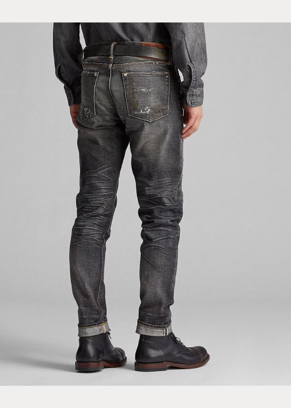Ralph Lauren Slim Narrow Selvedge Jean Tmavě Šedé Blankyt Světle Modré | Z3ot5Xj0