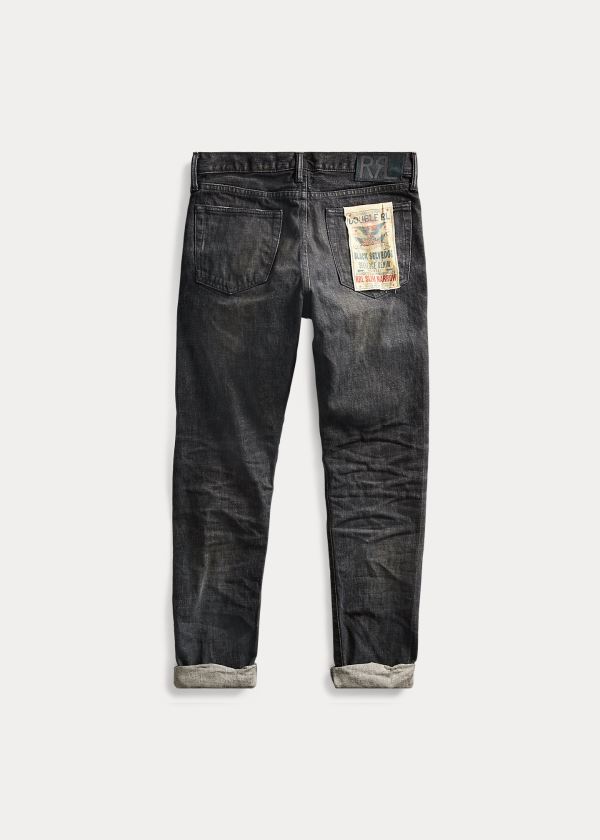 Ralph Lauren Slim Narrow Selvedge Jean Černé | 5RBjOSVS